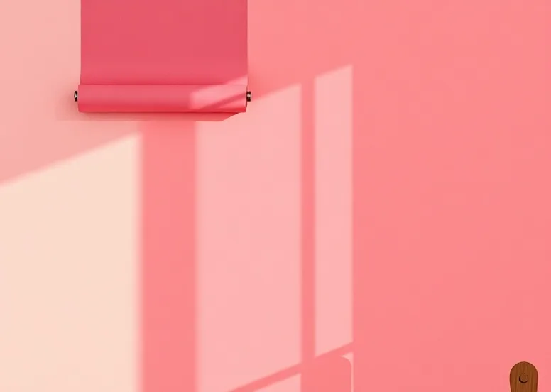 Pose de papier peint, rouleau et brosse à maroufler